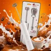 Multi-functional white electric milk foam mixer, egg beater head, household milk foam whipping tool Specification image